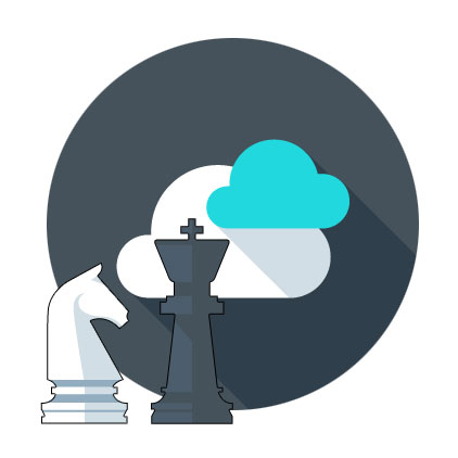 Cloud Icon with Chess Pieces