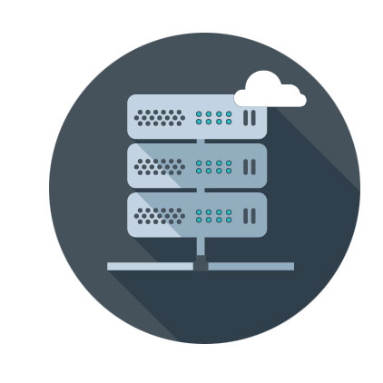 Hosting Server Icon with cloud icon