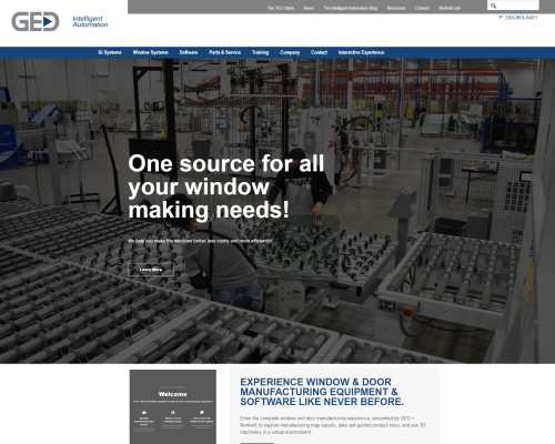 GEDUSA Manufacturer Web Design Work Displaying The Homepage